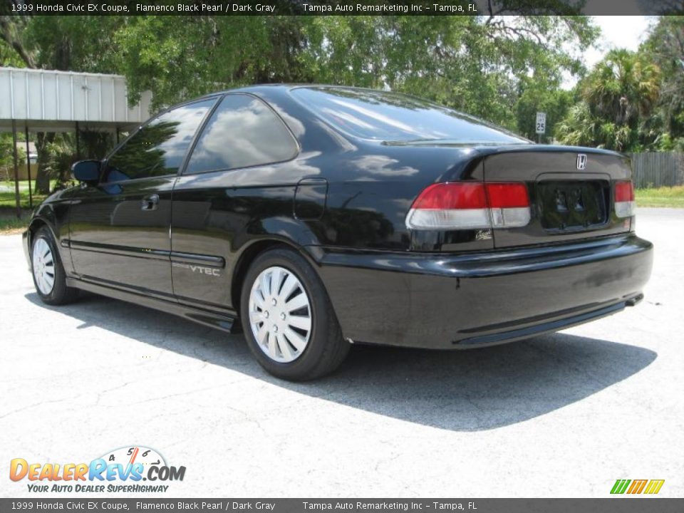 1999 Honda Civic EX Coupe Flamenco Black Pearl / Dark Gray Photo #11