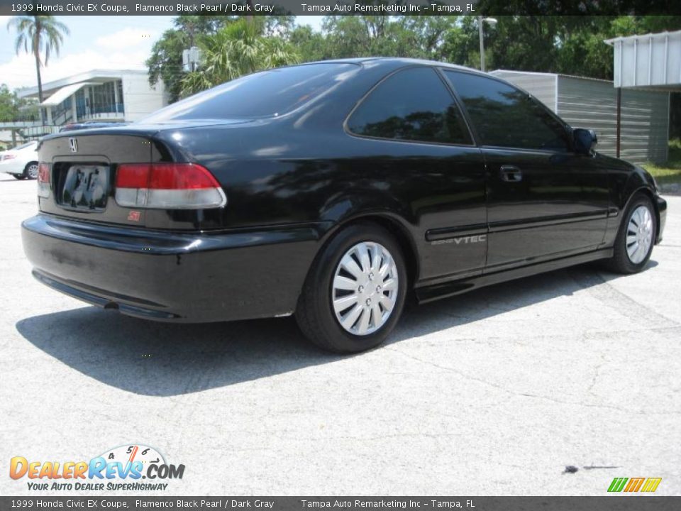 1999 Honda Civic EX Coupe Flamenco Black Pearl / Dark Gray Photo #12