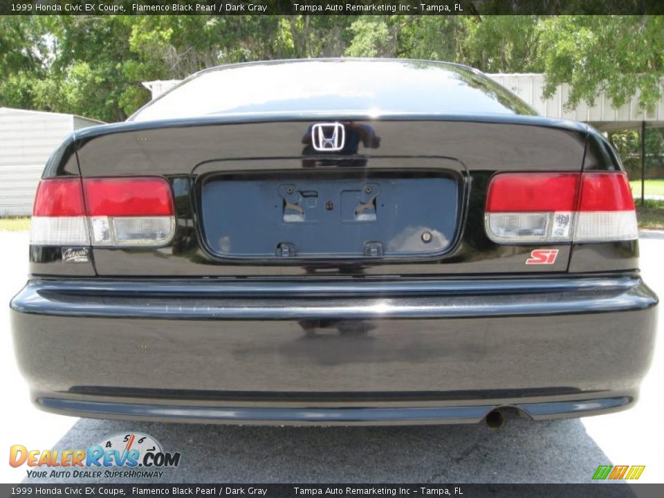 1999 Honda Civic EX Coupe Flamenco Black Pearl / Dark Gray Photo #13