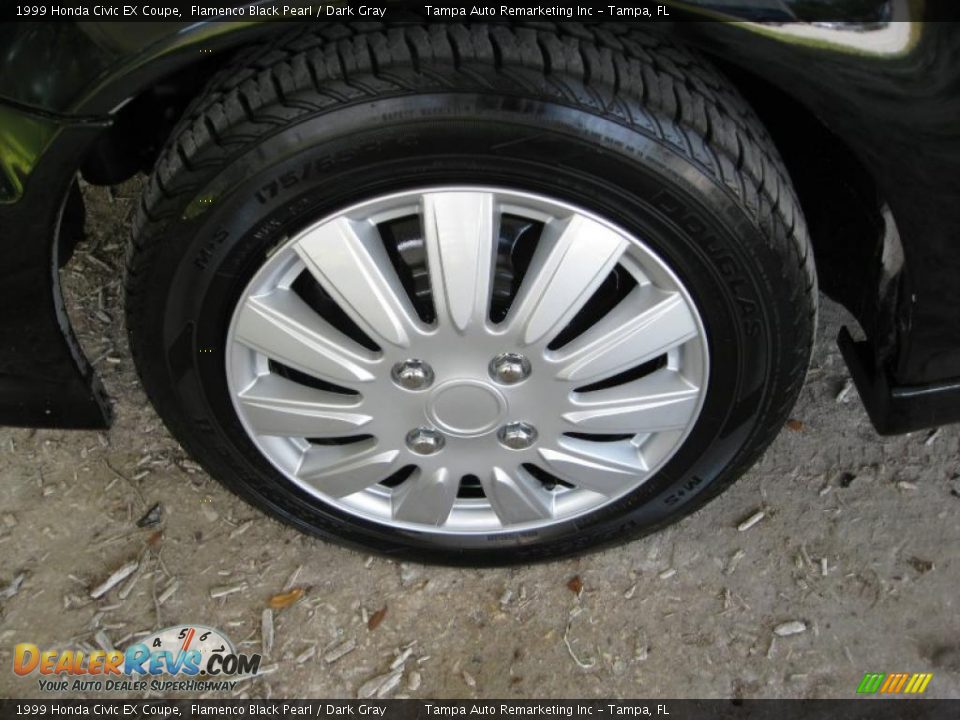 1999 Honda Civic EX Coupe Flamenco Black Pearl / Dark Gray Photo #14