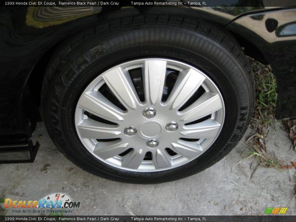 1999 Honda Civic EX Coupe Flamenco Black Pearl / Dark Gray Photo #15