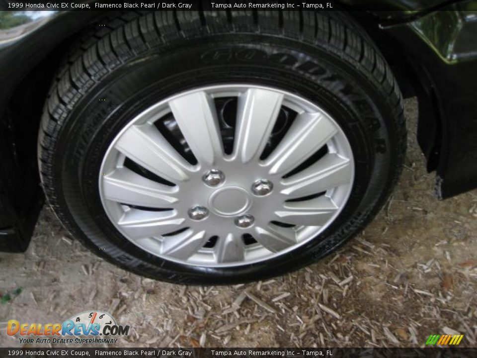 1999 Honda Civic EX Coupe Flamenco Black Pearl / Dark Gray Photo #16