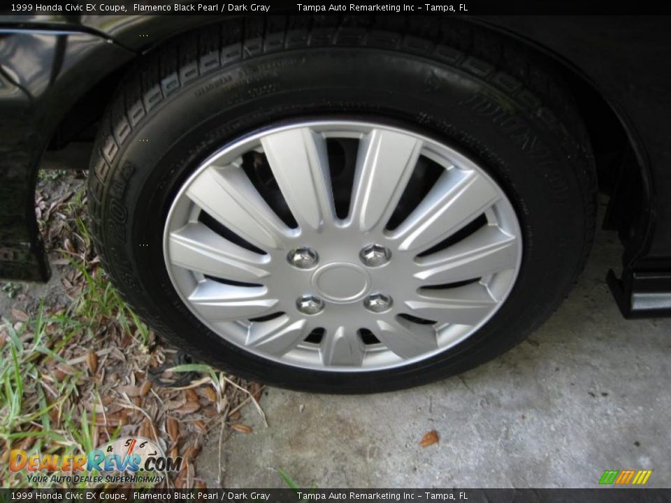 1999 Honda Civic EX Coupe Flamenco Black Pearl / Dark Gray Photo #17