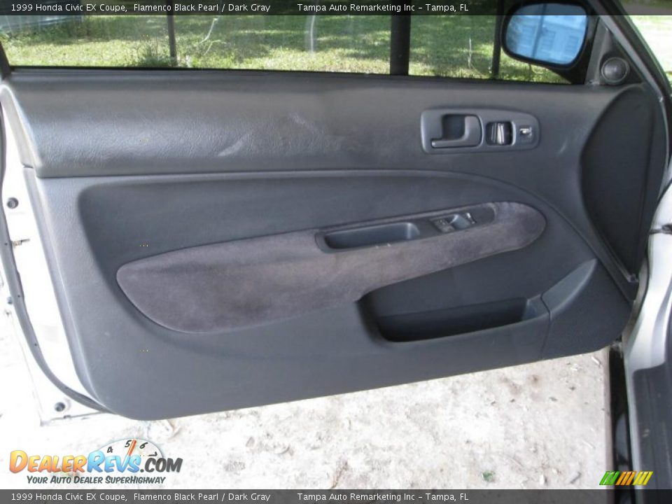 1999 Honda Civic EX Coupe Flamenco Black Pearl / Dark Gray Photo #18