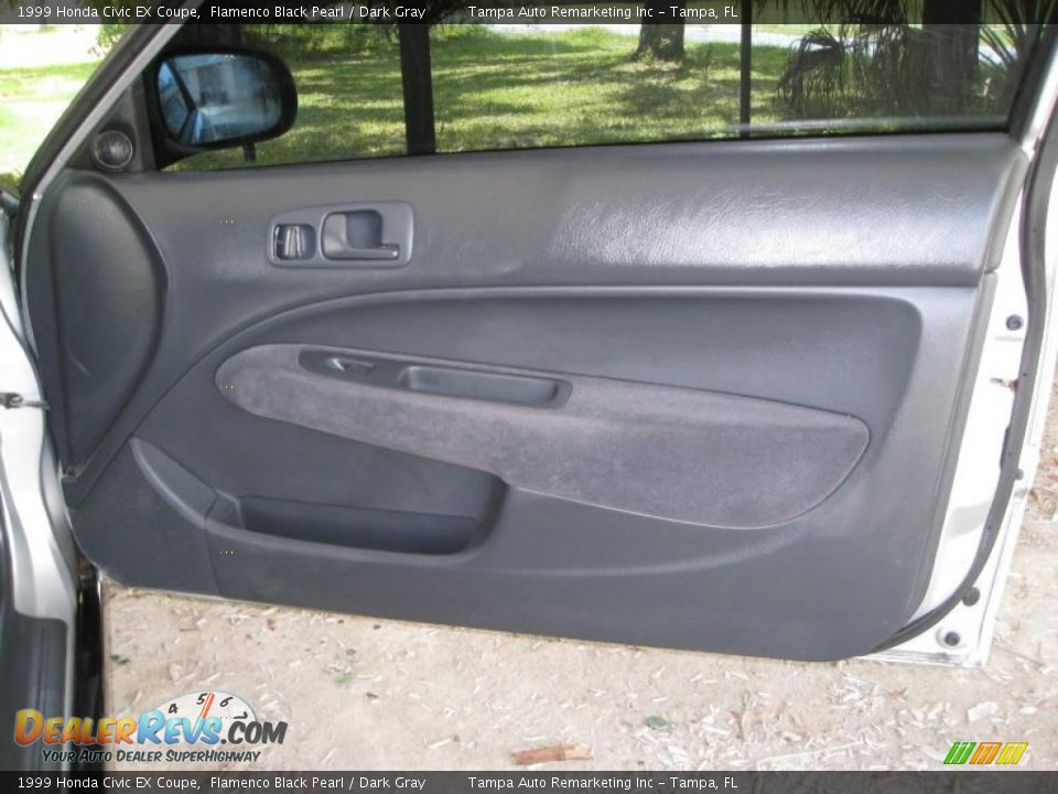 1999 Honda Civic EX Coupe Flamenco Black Pearl / Dark Gray Photo #19