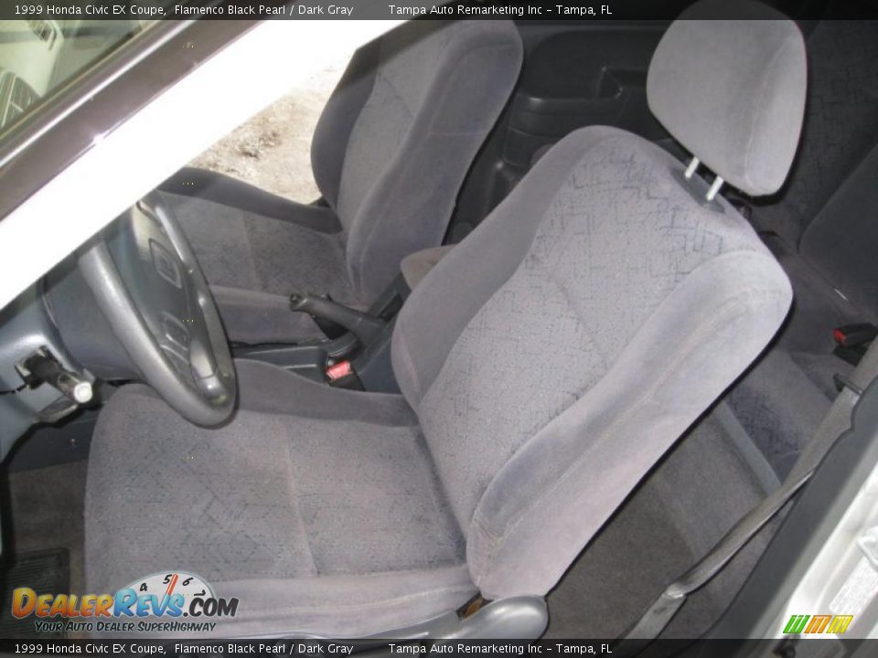 1999 Honda Civic EX Coupe Flamenco Black Pearl / Dark Gray Photo #20