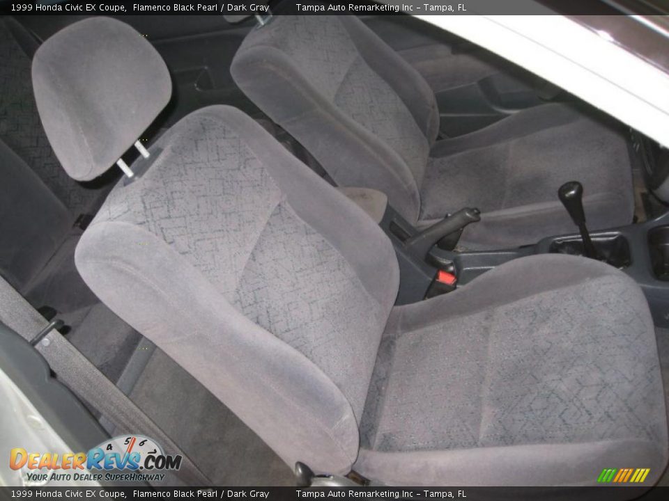 1999 Honda Civic EX Coupe Flamenco Black Pearl / Dark Gray Photo #21