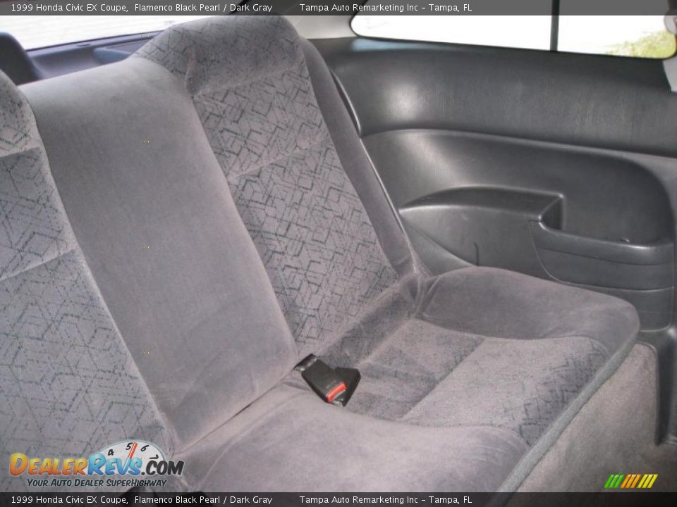 1999 Honda Civic EX Coupe Flamenco Black Pearl / Dark Gray Photo #22