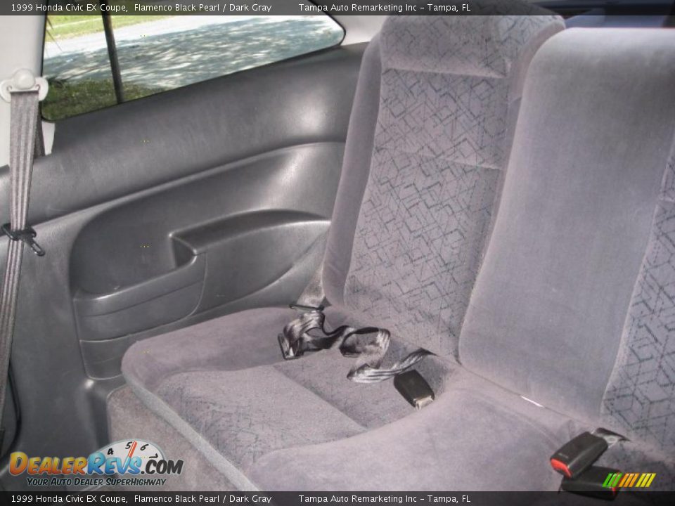 1999 Honda Civic EX Coupe Flamenco Black Pearl / Dark Gray Photo #23