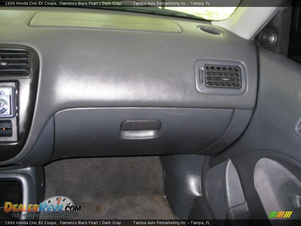 1999 Honda Civic EX Coupe Flamenco Black Pearl / Dark Gray Photo #26