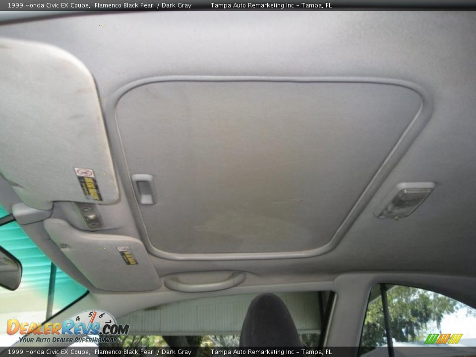 1999 Honda Civic EX Coupe Flamenco Black Pearl / Dark Gray Photo #27