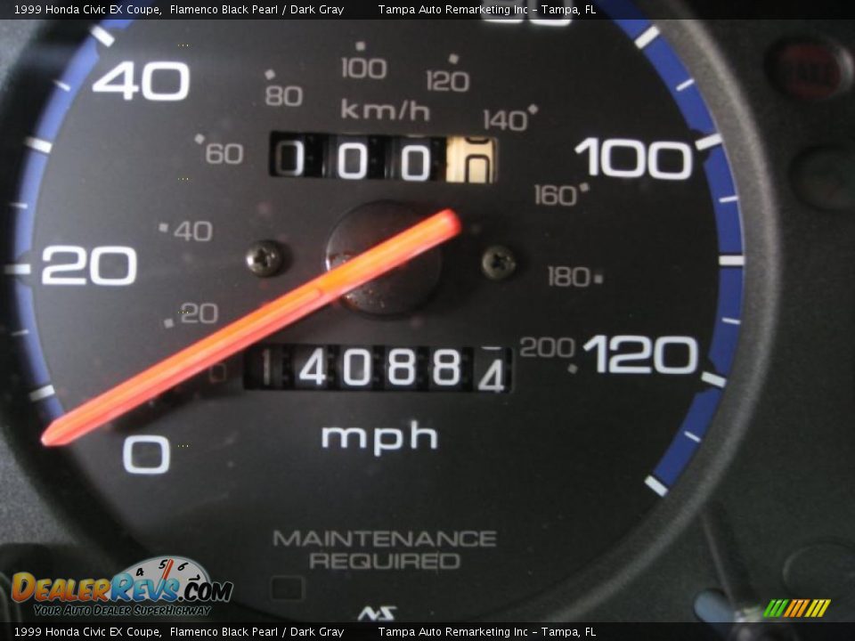 1999 Honda Civic EX Coupe Flamenco Black Pearl / Dark Gray Photo #32