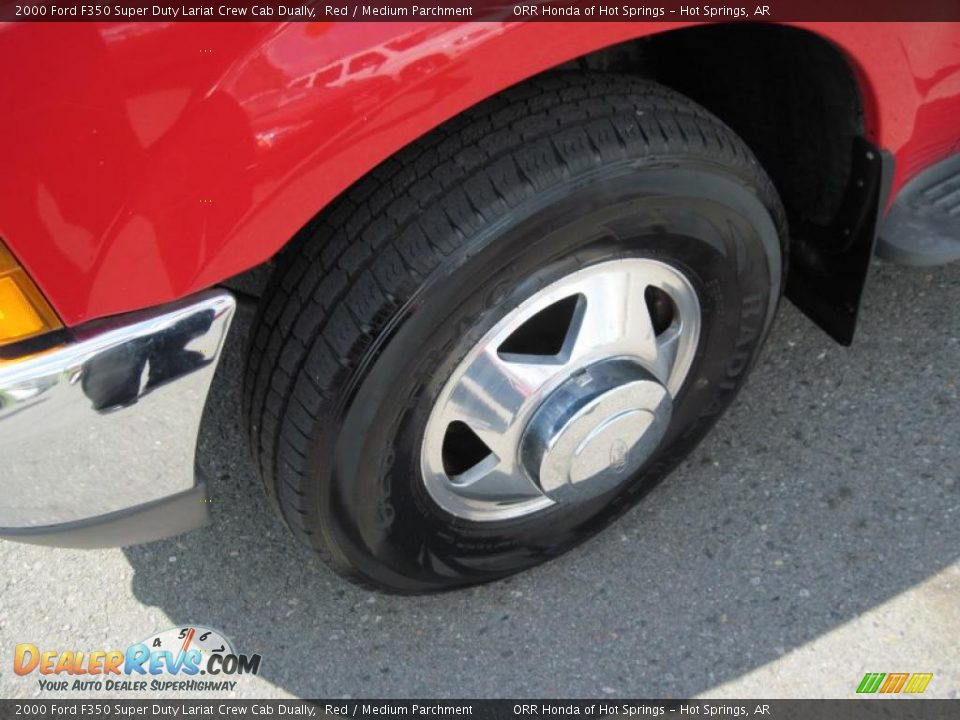 2000 Ford F350 Super Duty Lariat Crew Cab Dually Red / Medium Parchment Photo #9
