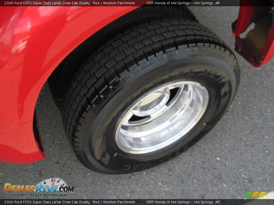 2000 Ford F350 Super Duty Lariat Crew Cab Dually Red / Medium Parchment Photo #10