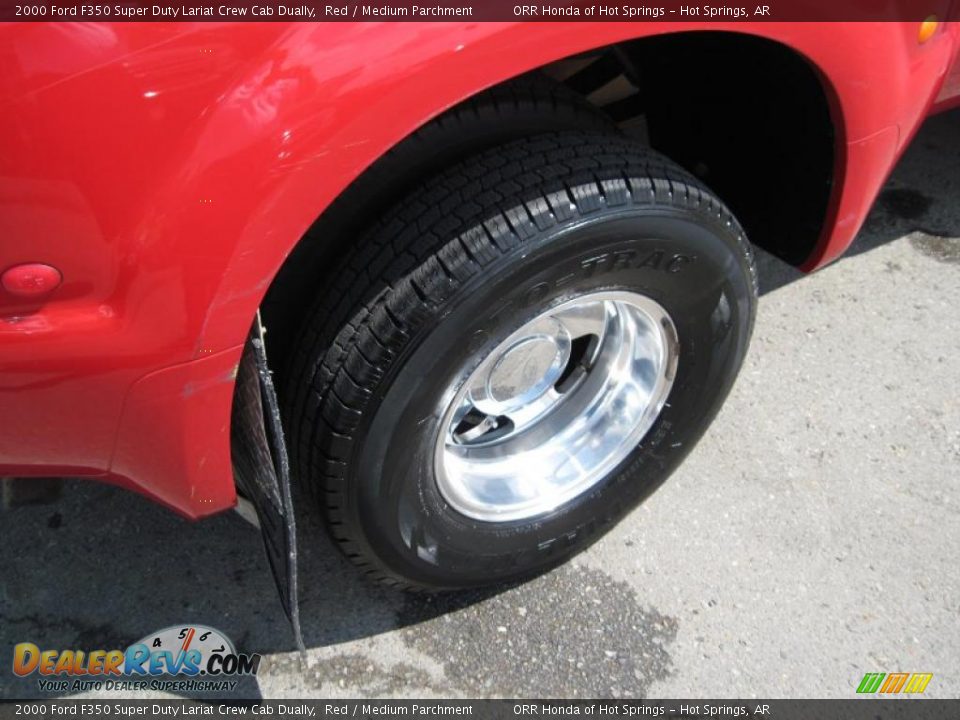 2000 Ford F350 Super Duty Lariat Crew Cab Dually Red / Medium Parchment Photo #11