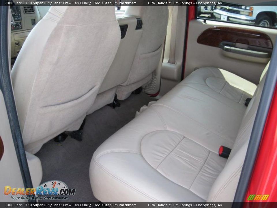 2000 Ford F350 Super Duty Lariat Crew Cab Dually Red / Medium Parchment Photo #14