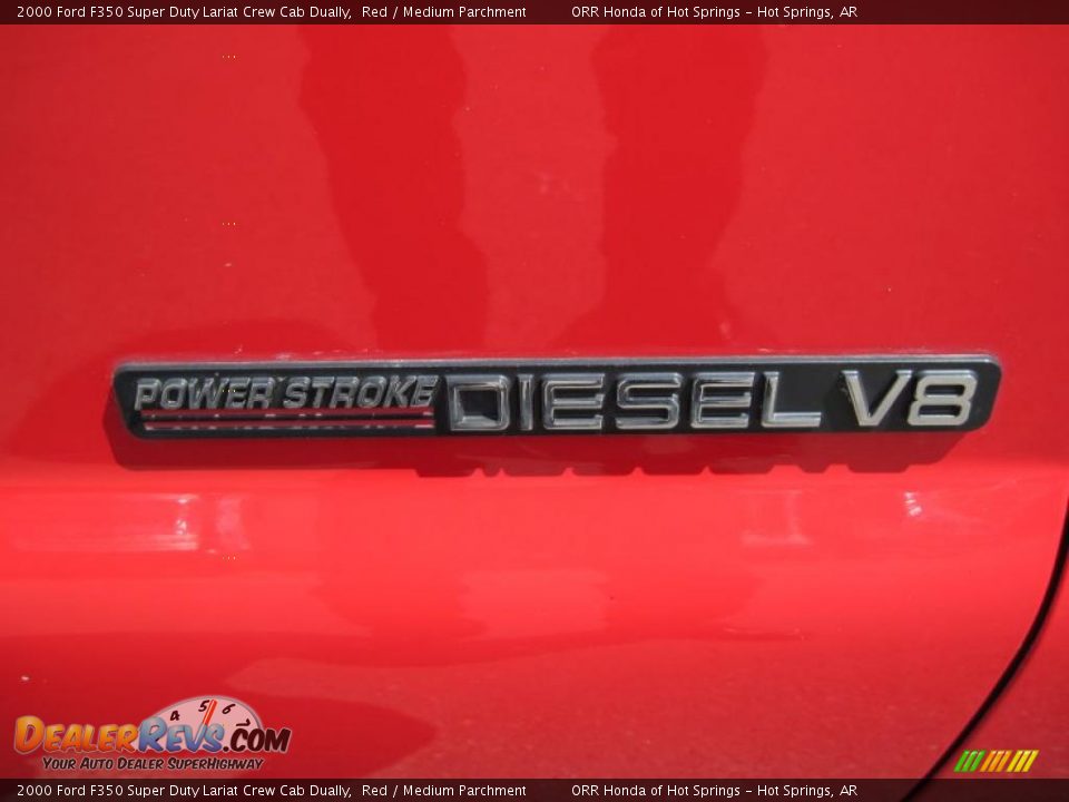 2000 Ford F350 Super Duty Lariat Crew Cab Dually Red / Medium Parchment Photo #18