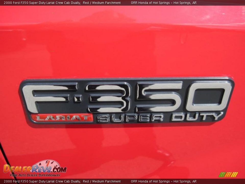 2000 Ford F350 Super Duty Lariat Crew Cab Dually Red / Medium Parchment Photo #19