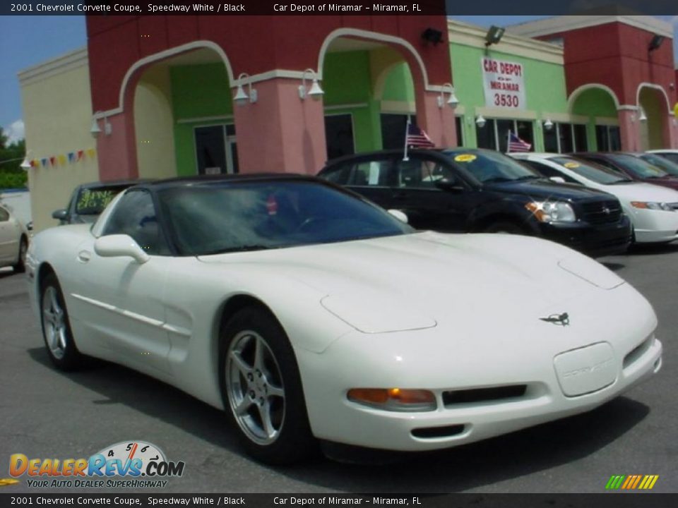 2001 Chevrolet Corvette Coupe Speedway White / Black Photo #1
