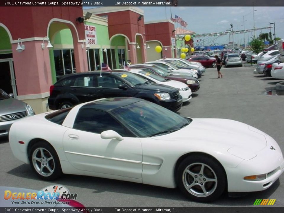 2001 Chevrolet Corvette Coupe Speedway White / Black Photo #2