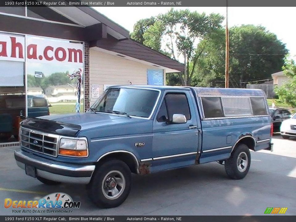 1993 Ford F150 XLT Regular Cab Bimini Blue Metallic / Blue Photo #1