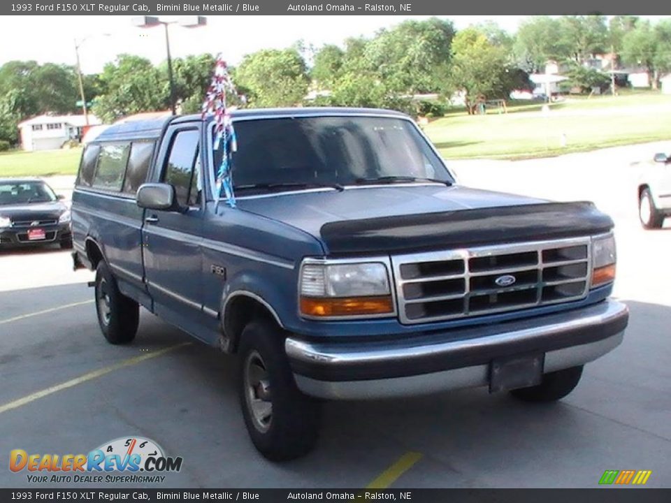 1993 Ford F150 XLT Regular Cab Bimini Blue Metallic / Blue Photo #3