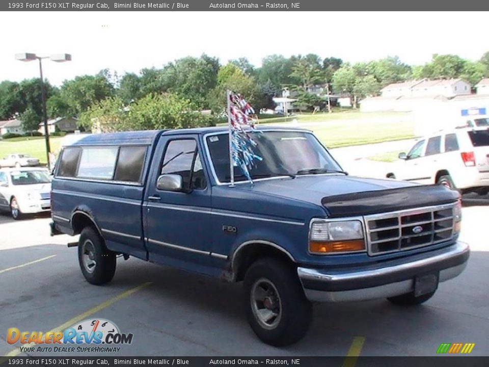 1993 Ford F150 XLT Regular Cab Bimini Blue Metallic / Blue Photo #4