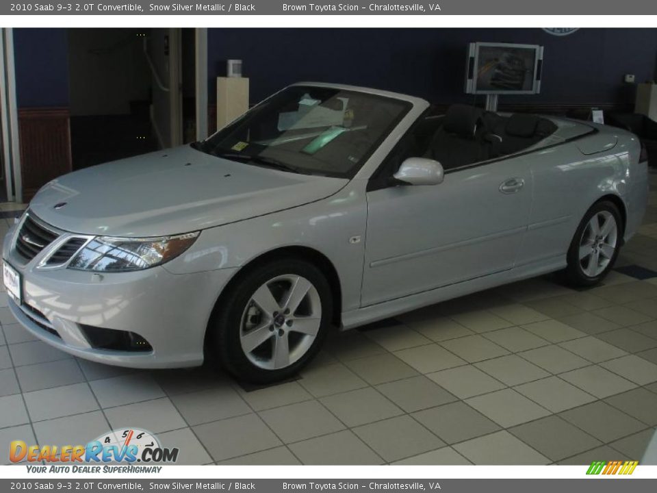 2010 Saab 9-3 2.0T Convertible Snow Silver Metallic / Black Photo #1