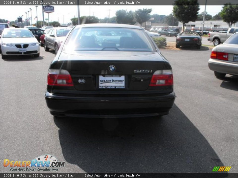 2003 BMW 5 Series 525i Sedan Jet Black / Black Photo #6