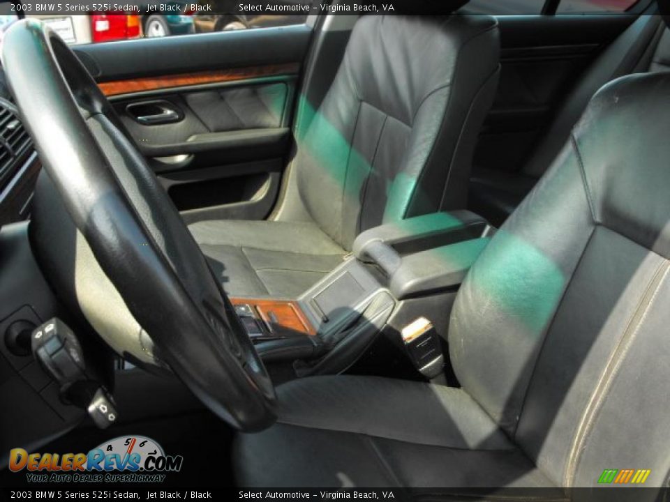 2003 BMW 5 Series 525i Sedan Jet Black / Black Photo #12
