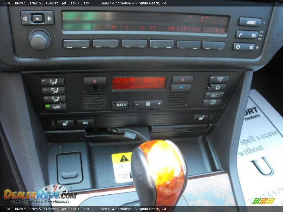 2003 BMW 5 Series 525i Sedan Jet Black / Black Photo #14