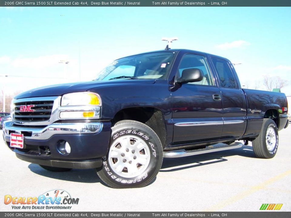 2006 GMC Sierra 1500 SLT Extended Cab 4x4 Deep Blue Metallic / Neutral Photo #1