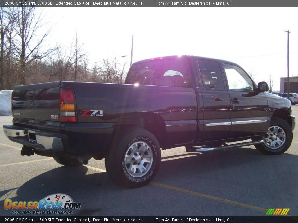 2006 GMC Sierra 1500 SLT Extended Cab 4x4 Deep Blue Metallic / Neutral Photo #4