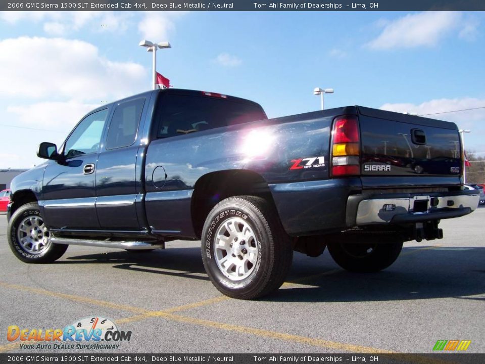 2006 GMC Sierra 1500 SLT Extended Cab 4x4 Deep Blue Metallic / Neutral Photo #6