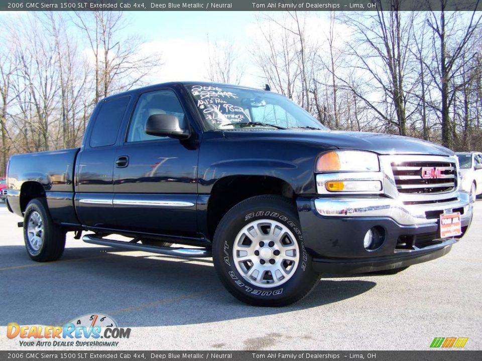 2006 GMC Sierra 1500 SLT Extended Cab 4x4 Deep Blue Metallic / Neutral Photo #8