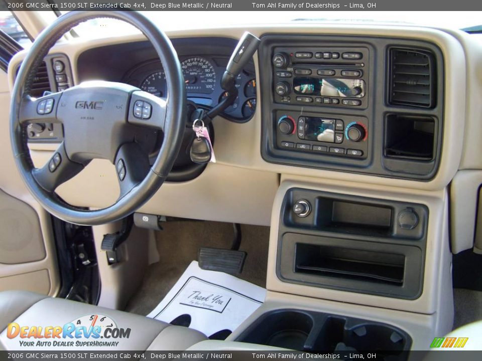 2006 GMC Sierra 1500 SLT Extended Cab 4x4 Deep Blue Metallic / Neutral Photo #13