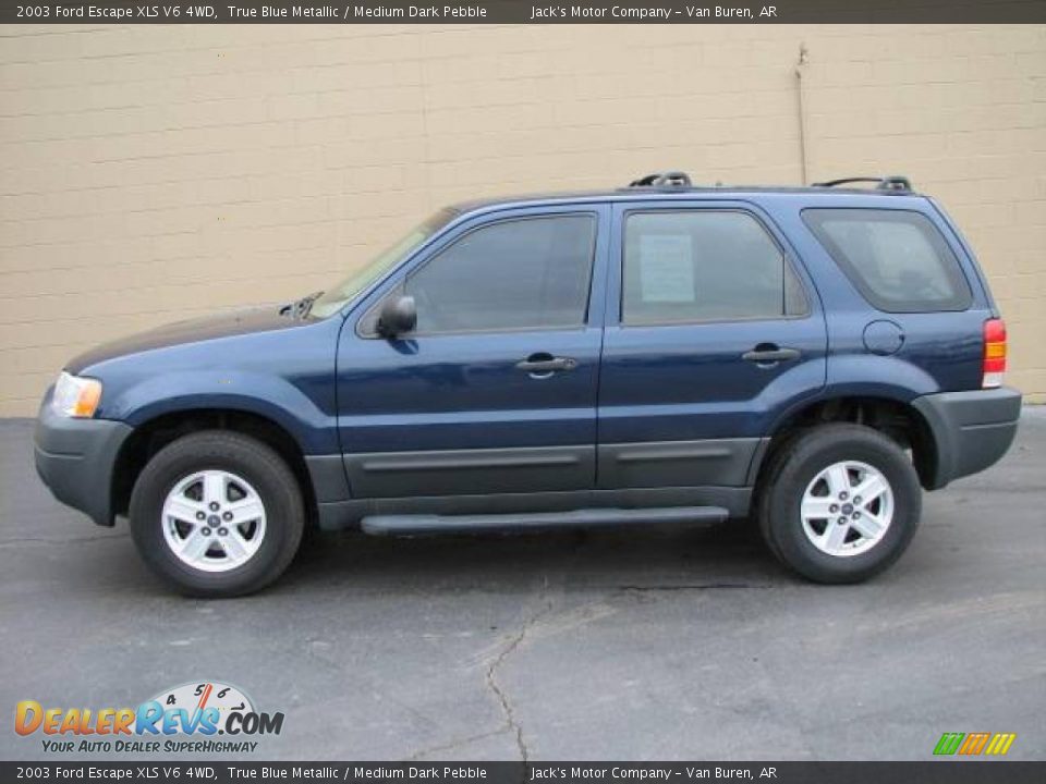 2003 Ford Escape XLS V6 4WD True Blue Metallic / Medium Dark Pebble Photo #1