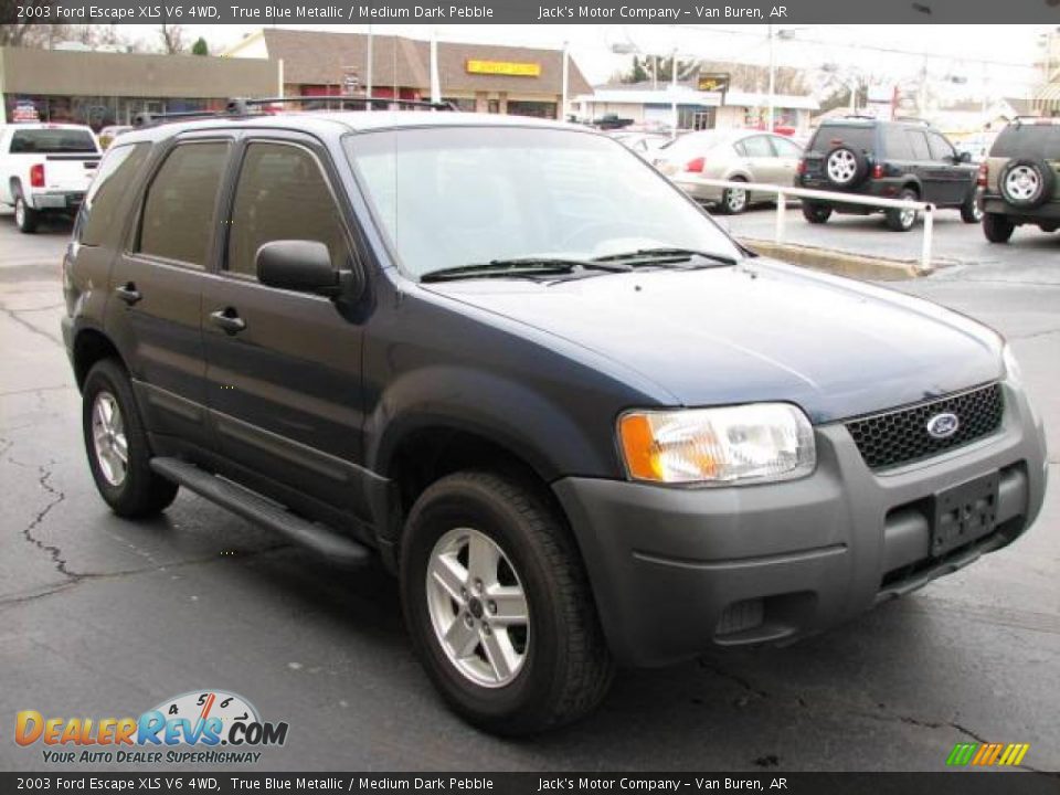 2003 Ford Escape XLS V6 4WD True Blue Metallic / Medium Dark Pebble Photo #4