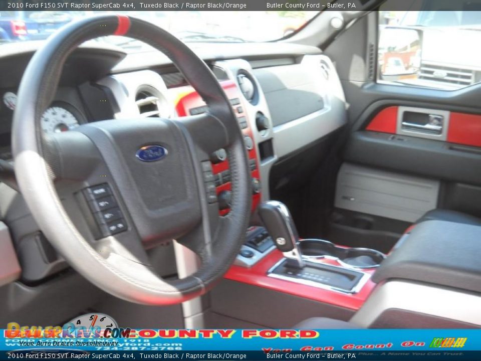 2010 Ford F150 SVT Raptor SuperCab 4x4 Tuxedo Black / Raptor Black/Orange Photo #7