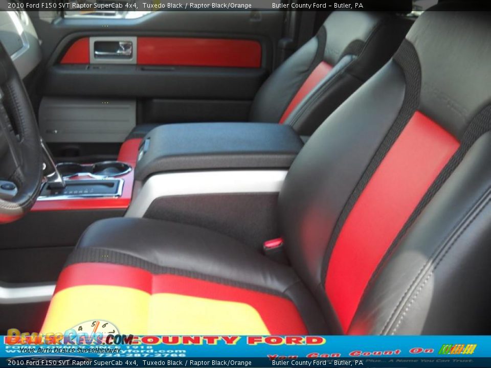 2010 Ford F150 SVT Raptor SuperCab 4x4 Tuxedo Black / Raptor Black/Orange Photo #8