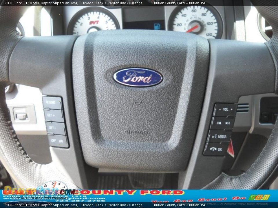 2010 Ford F150 SVT Raptor SuperCab 4x4 Tuxedo Black / Raptor Black/Orange Photo #24