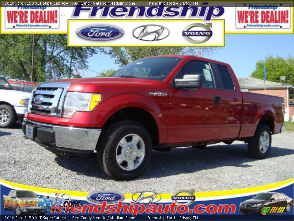 2010 Ford F150 XLT SuperCab 4x4 Red Candy Metallic / Medium Stone Photo #1
