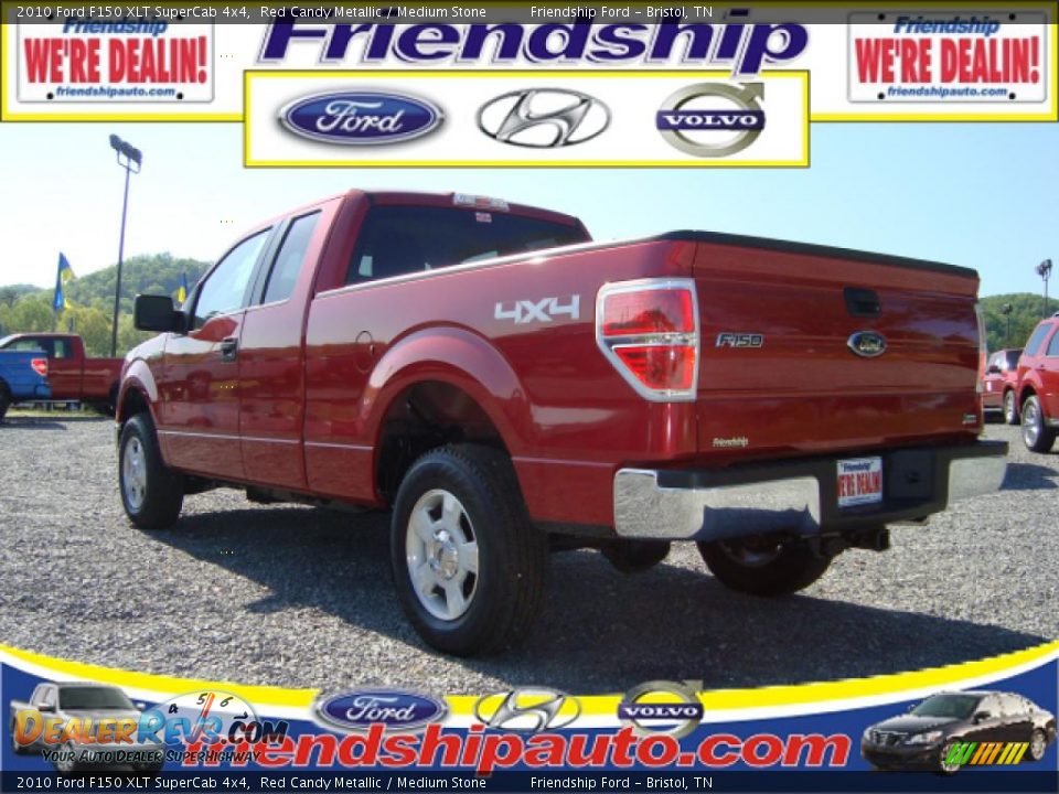 2010 Ford F150 XLT SuperCab 4x4 Red Candy Metallic / Medium Stone Photo #2