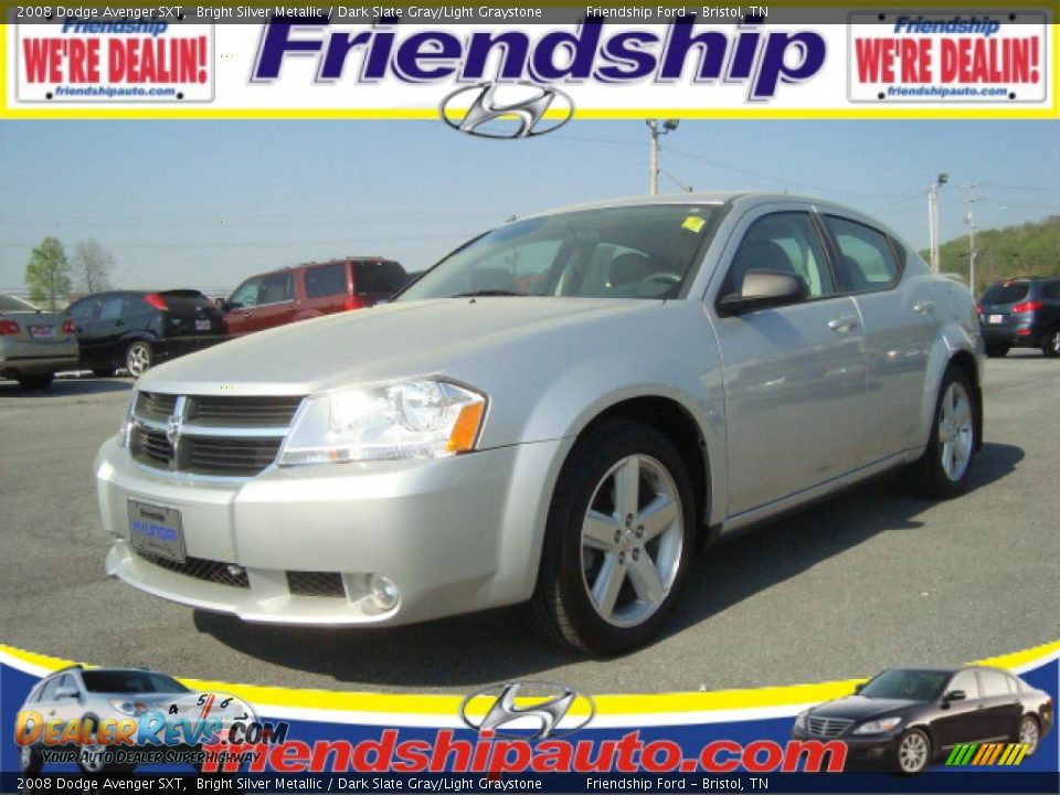 2008 Dodge Avenger SXT Bright Silver Metallic / Dark Slate Gray/Light Graystone Photo #2