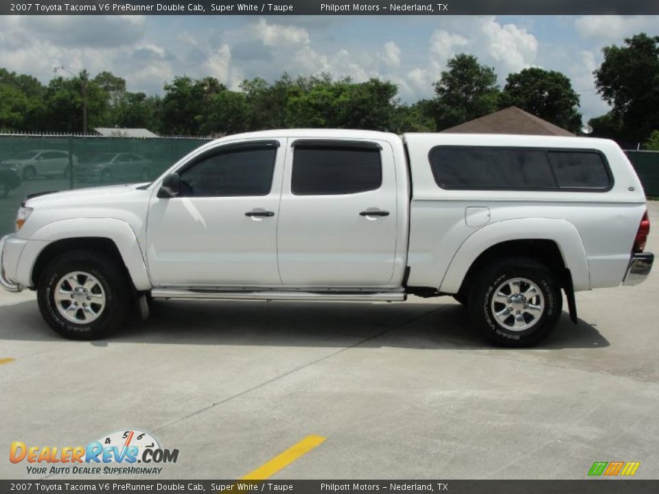 2007 Toyota Tacoma V6 PreRunner Double Cab Super White / Taupe Photo #6