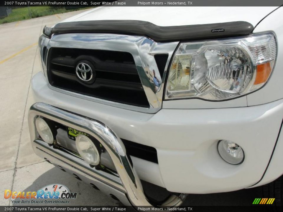 2007 Toyota Tacoma V6 PreRunner Double Cab Super White / Taupe Photo #12
