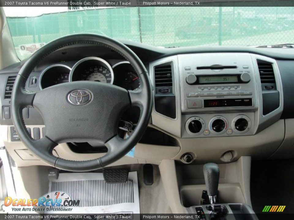 2007 Toyota Tacoma V6 PreRunner Double Cab Super White / Taupe Photo #36