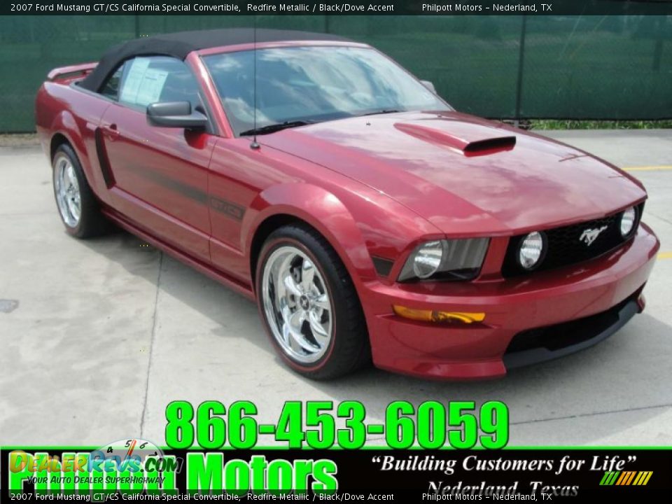 2007 Ford Mustang GT/CS California Special Convertible Redfire Metallic / Black/Dove Accent Photo #1