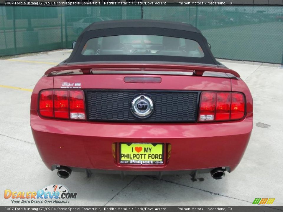 2007 Ford Mustang GT/CS California Special Convertible Redfire Metallic / Black/Dove Accent Photo #4