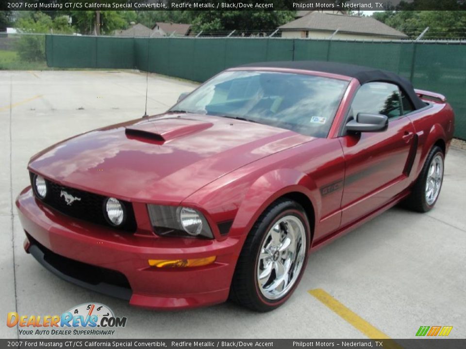 2007 Ford Mustang GT/CS California Special Convertible Redfire Metallic / Black/Dove Accent Photo #7